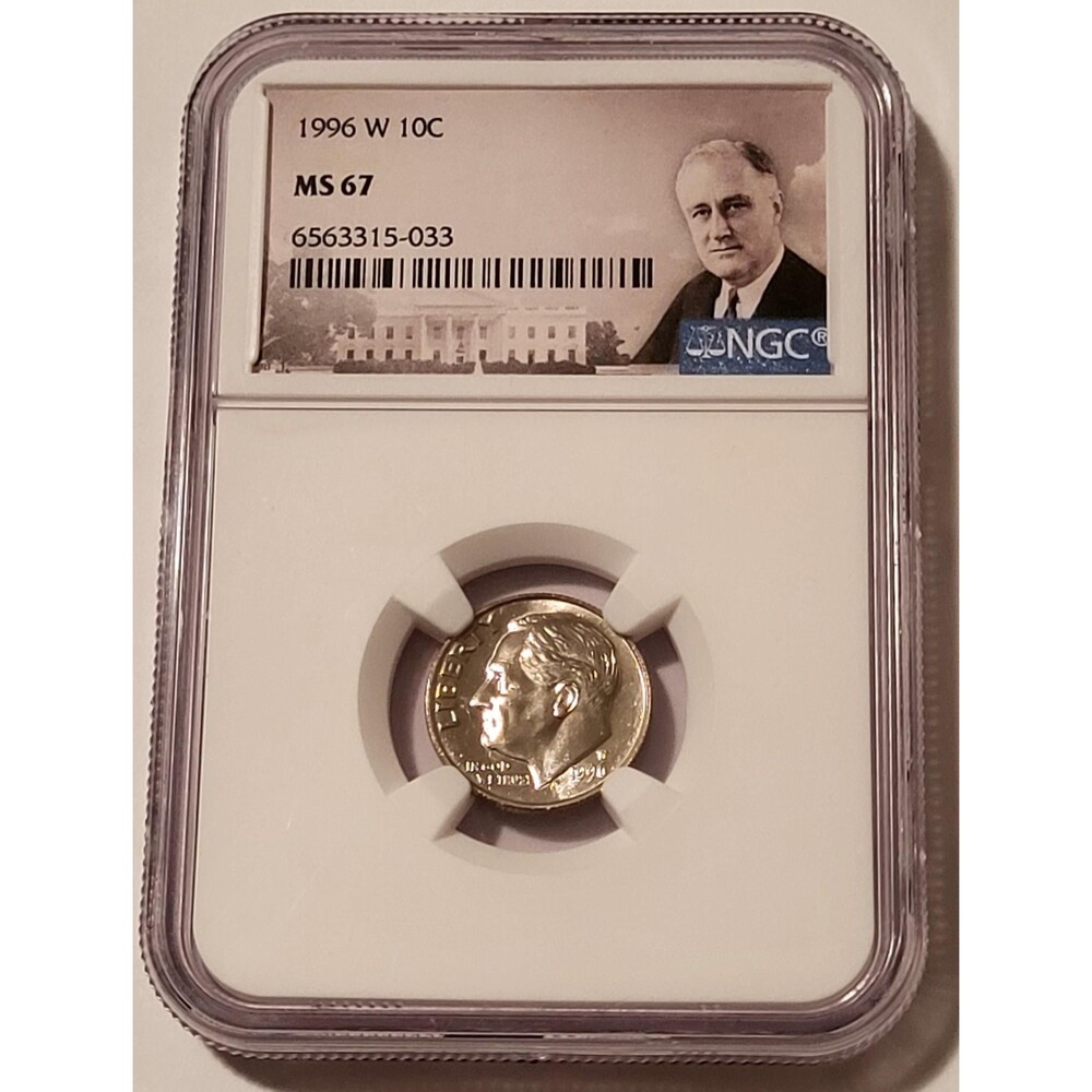 1996 W Roosevelt Dime MS67 NGC Portait Label